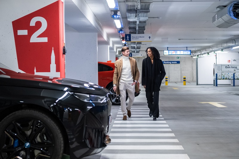 Couple in car park